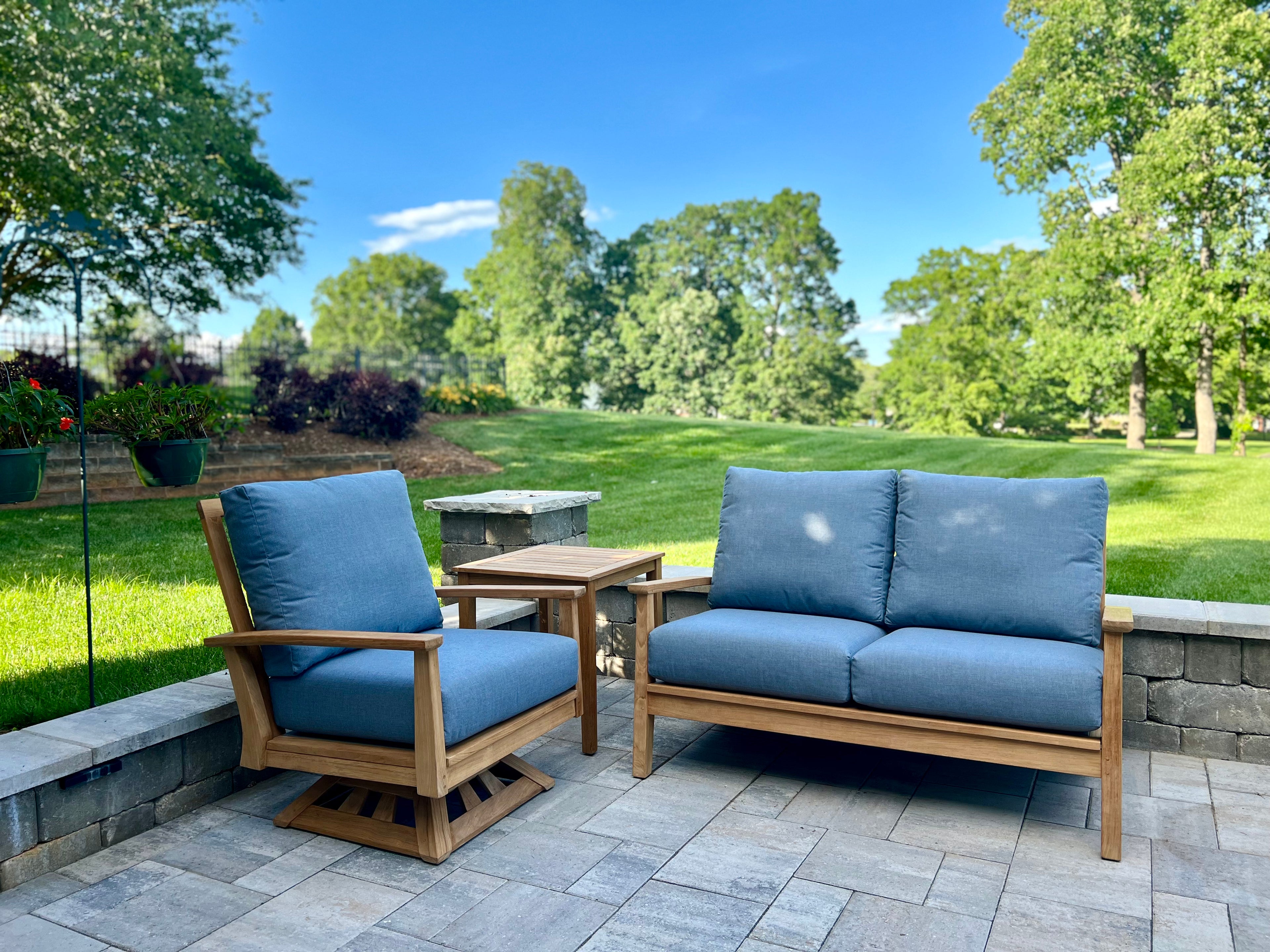 Beckett Teak Swivel Chair