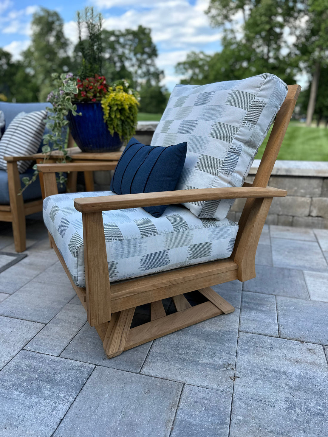 Beckett Teak Swivel Chair