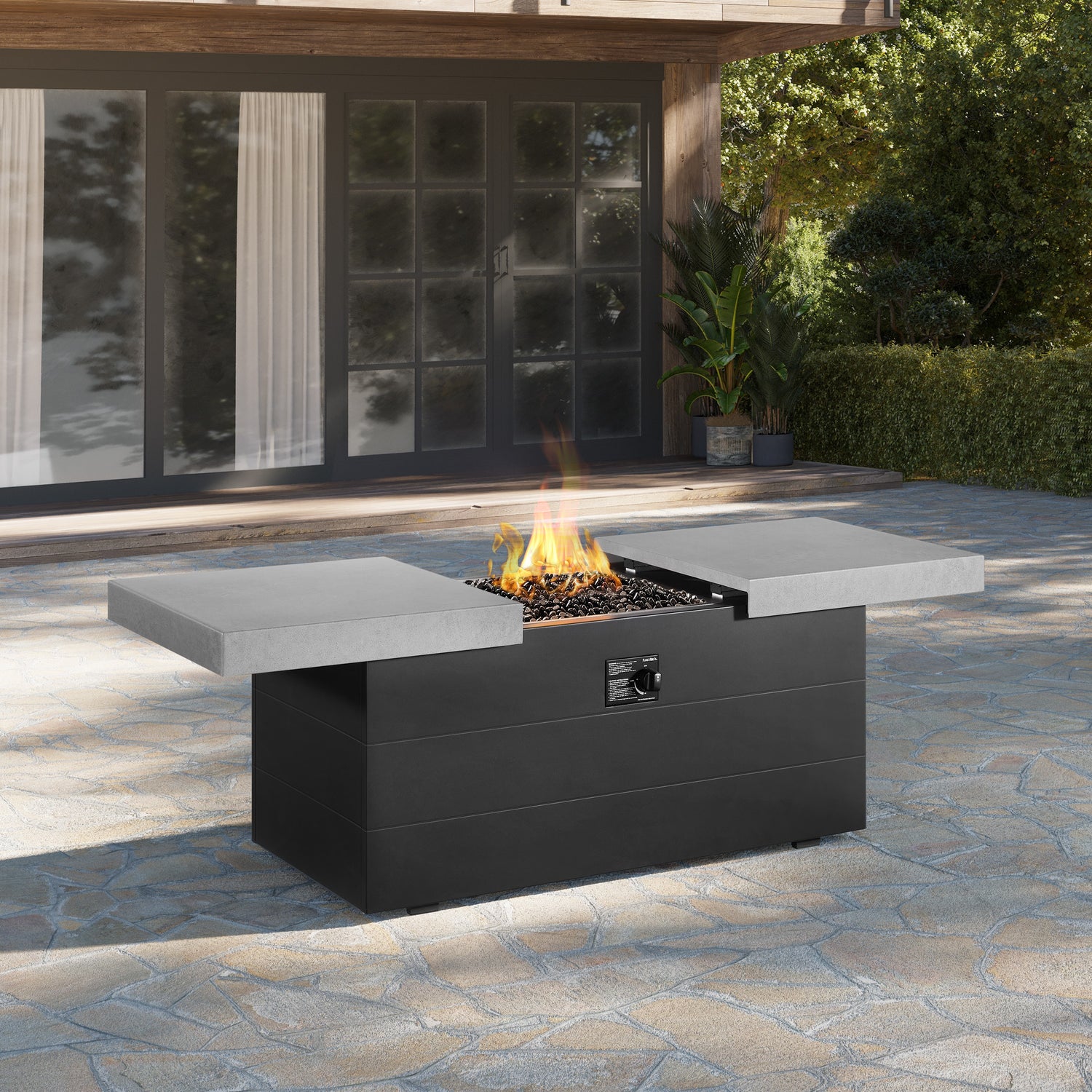 Plank &amp; Hide 48&quot;x24&quot; Rectangle Functional Propane Fire Pit