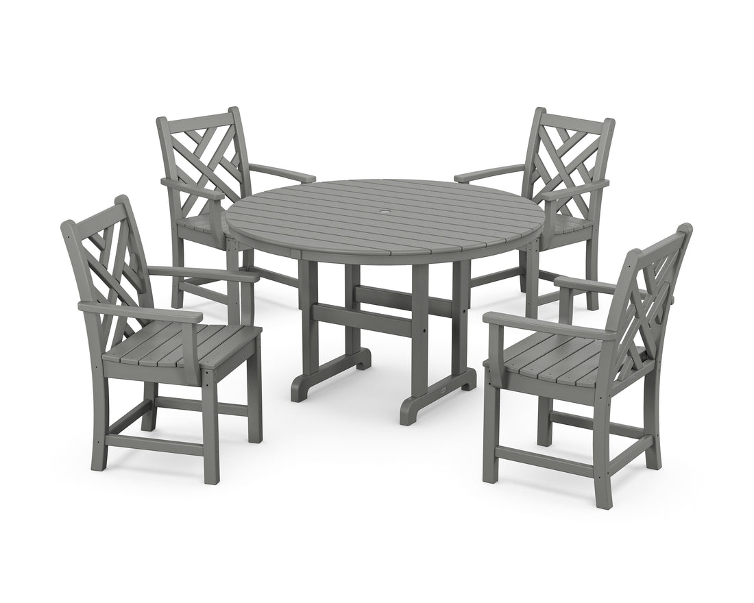 Chippendale 5-Piece Round Farmhouse Dining Set