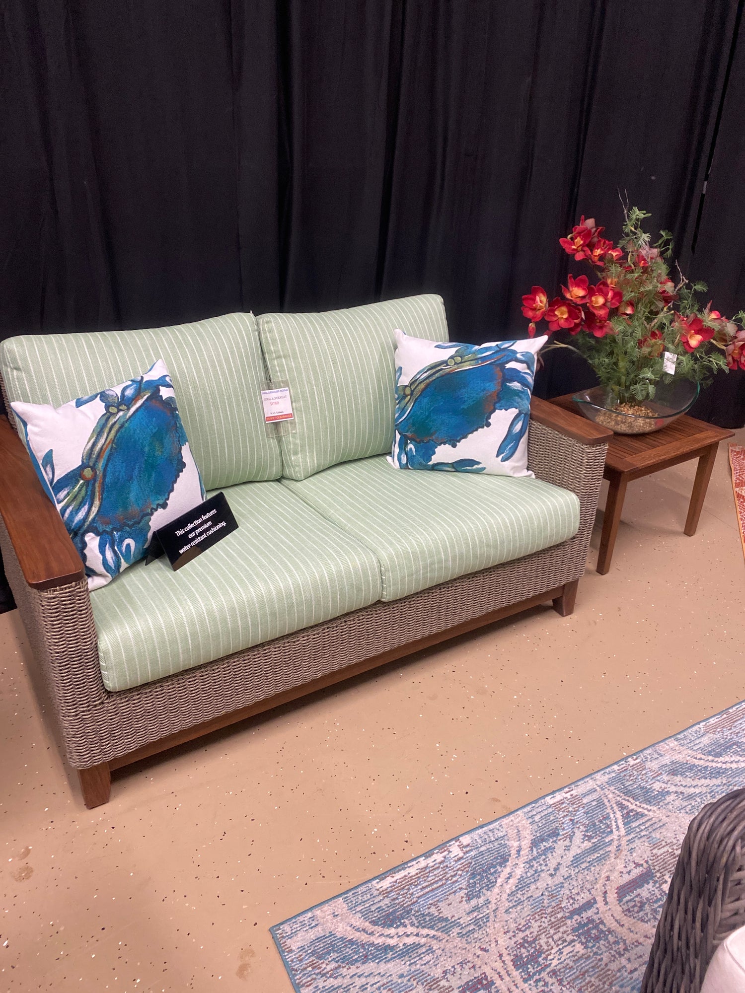 Coral Sofa and End Table