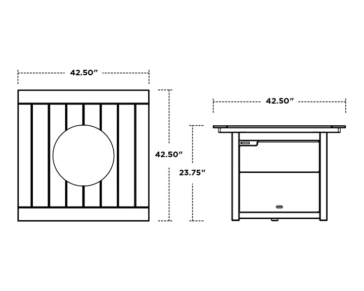 Modern Curveback Adirondack 5-Piece Conversation Set with Fire Pit Table