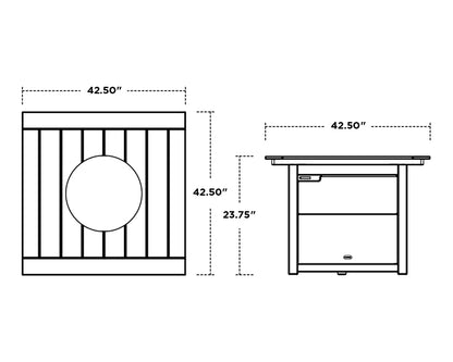 Modern Curveback Adirondack 5-Piece Conversation Set with Fire Pit Table