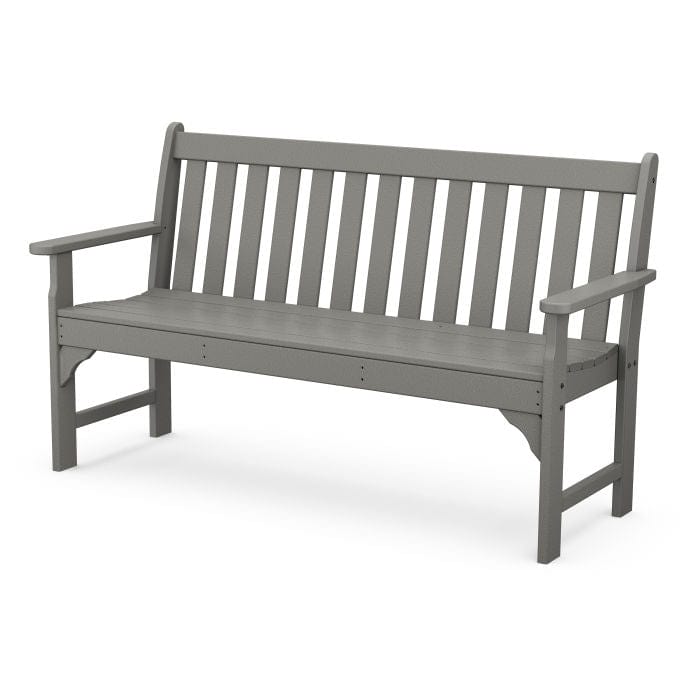 Grey metal garden online bench