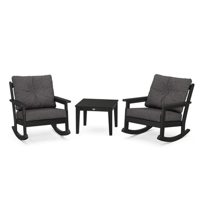 Polywood Vineyard 3-Piece Deep Seating Rocking Chair Set - Casual Furniture World