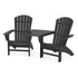 Polywood Nautical 3-Piece Curveback Adirondack Set With Angled Connecting Table - Casual Furniture World