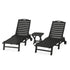 Polywood Nautical 3-Piece Wheeled Chaise Set with Nautical Side Table - Casual Furniture World