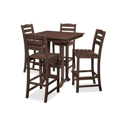 Polywood La Casa Café 5-Piece Farmhouse Trestle Bar Set - Casual Furniture World