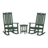 Polywood Nautical 3Piece Porch Rocking Chair Set with Round 18" Side Table - Casual Furniture World