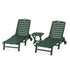 Polywood Nautical 3-Piece Wheeled Chaise Set with Nautical Side Table - Casual Furniture World