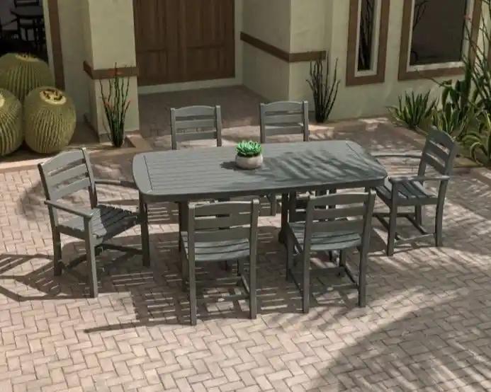 La Casa Cafe 7 Piece Dining Set Slate Grey Casual Furniture World