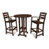 Polywood La Casa Café 3-Piece Round Farmhouse Bar Set - Casual Furniture World