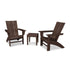 Polywood Modern 3-Piece Curveback Adirondack Set with Newport End Table - Casual Furniture World