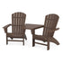 Polywood Nautical 3-Piece Curveback Adirondack Set With Angled Connecting Table - Casual Furniture World