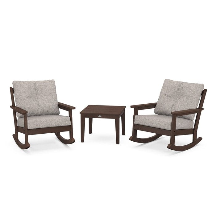 Vineyard 3 Piece Deep Seating Rocking Chair Set Slate Grey Weathered Tweed Casual Furniture World