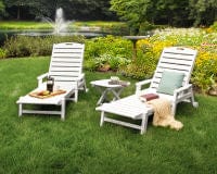 Polywood Nautical 3-Piece Chaise Set with Nautical Side Table - Casual Furniture World