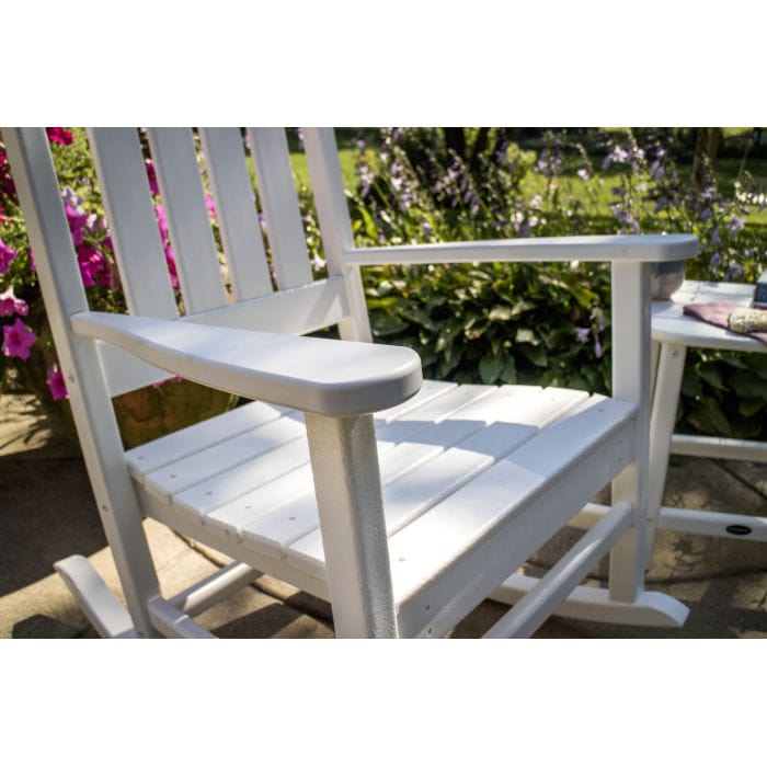 Polywood Vineyard 3-Piece Rocking Chair Set with South Beach 18&quot; Side Table - Casual Furniture World