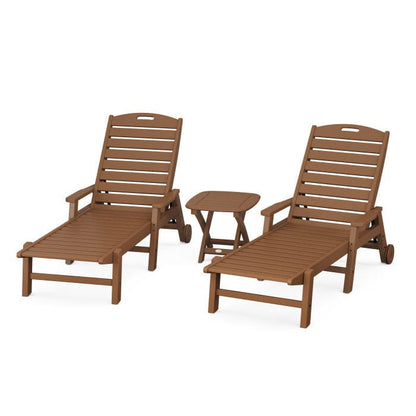 Polywood Nautical 3-Piece Chaise Set with Nautical Side Table - Casual Furniture World