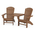 Polywood Nautical 3-Piece Curveback Adirondack Set With Angled Connecting Table - Casual Furniture World