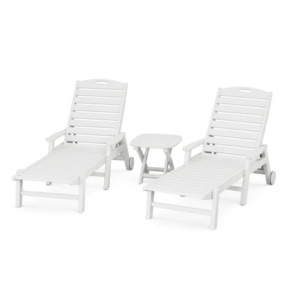 Polywood Nautical 3-Piece Chaise Set with Nautical Side Table - Casual Furniture World