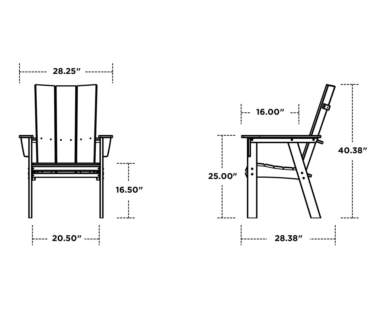 Modern 5-Piece Curveback Upright Adirondack Conversation Set with Fire Pit Table